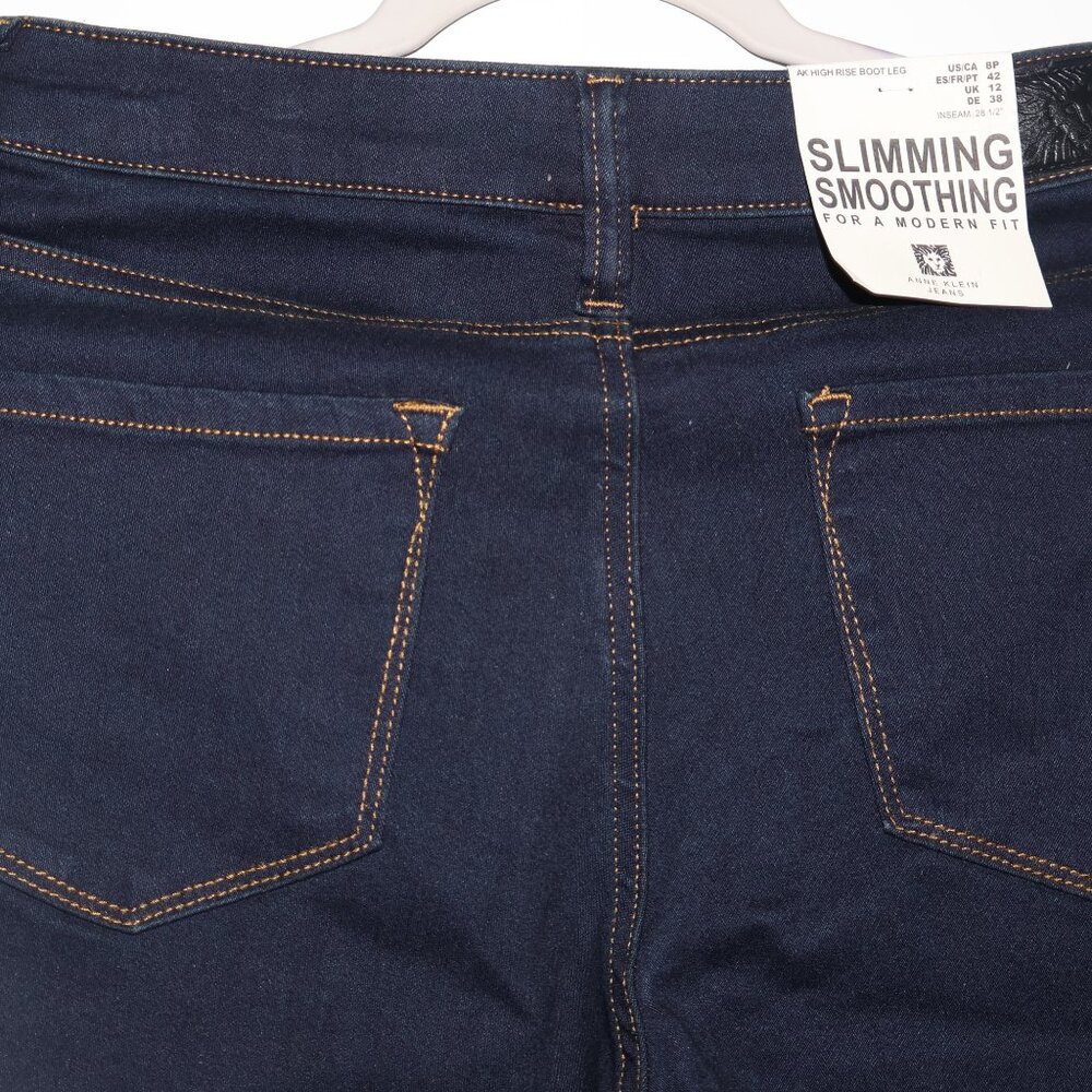 Anne Klein High Rise Bootcut Jeans Indigo Rinse 12P New - Picture 12 of 12